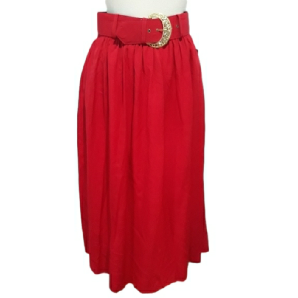 Vintage Intriguing threads red long skirt size Medium